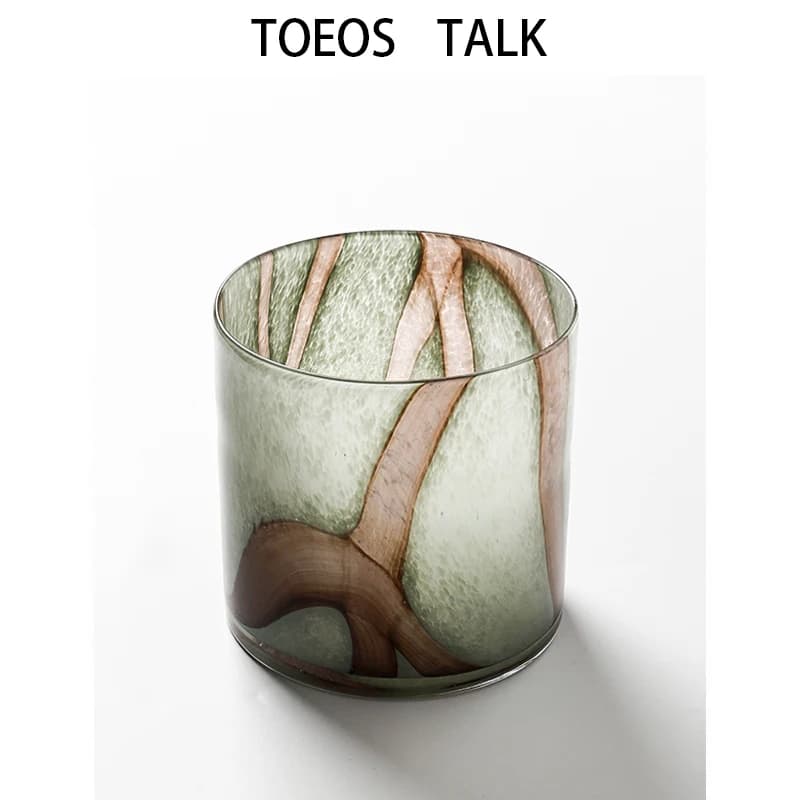 Luxury Glass Desktop Trash Can Small Size Creative Snack Waste Paper Basket Storage Bucket Coverless Home Cleaning Tool