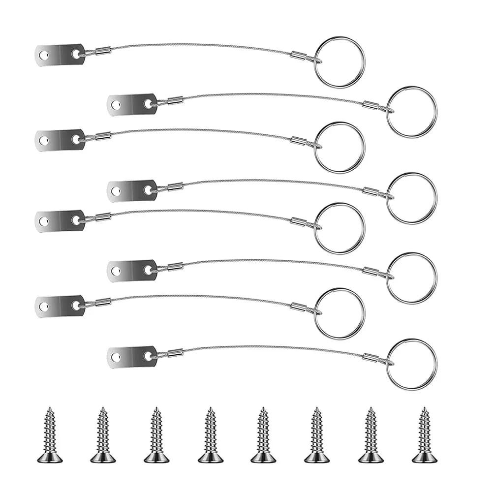 Set di 1 Cavo di Sicurezza in Acciaio Inossidabile con Cordino, Accessori Nautici, Asta di Supporto Superiore, Cerniera per Coperta, Prevenzione Perdita Sedile