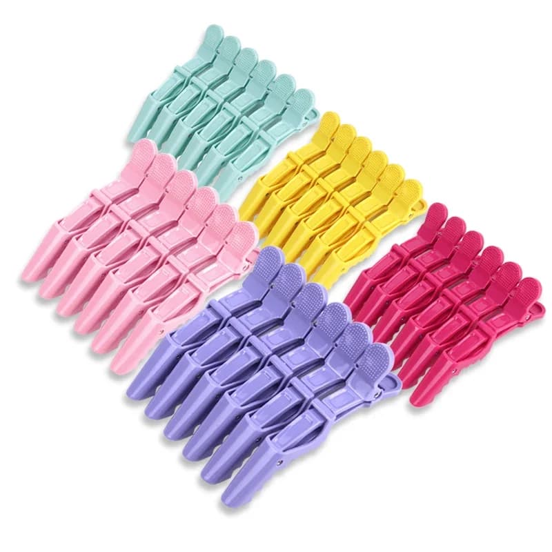 6pcs Salon Tools Hairdressing Crocodile Clip, Hair Clip, Perm Hair Dyeing Plastic Clip For Hair Accessories