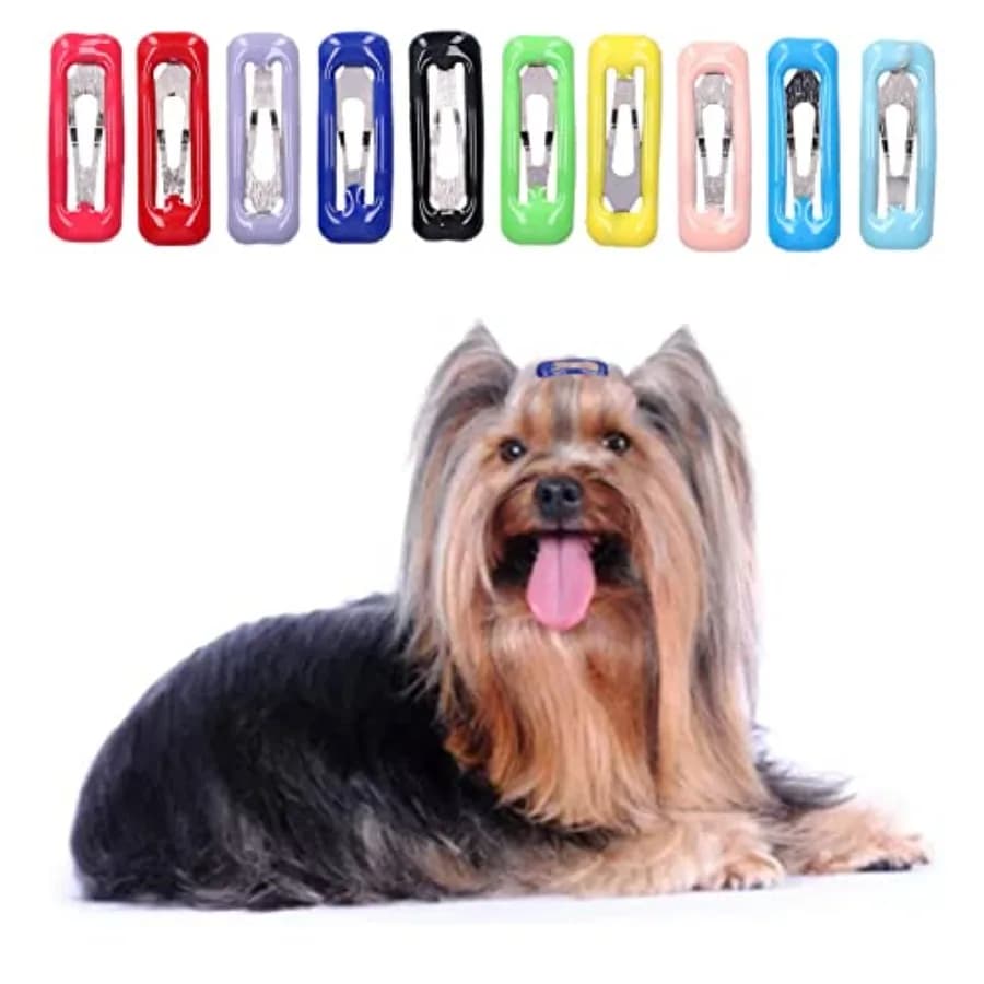 Fermagli per capelli per piccoli animali domestici 50 pezzi Mollette per capelli per piccoli animali domestici Toelettatura per piccoli animali Fermagli per capelli colorati a scatto in metallo per coniglietto Chinchill