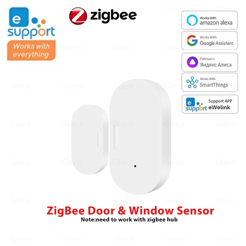 Ewelink Zigbee Sensore per porte e finestre Rilevatore magnetico aperto chiuso Allarme antifurto di sicurezza Sensori per porte per Alexa Home Assistant