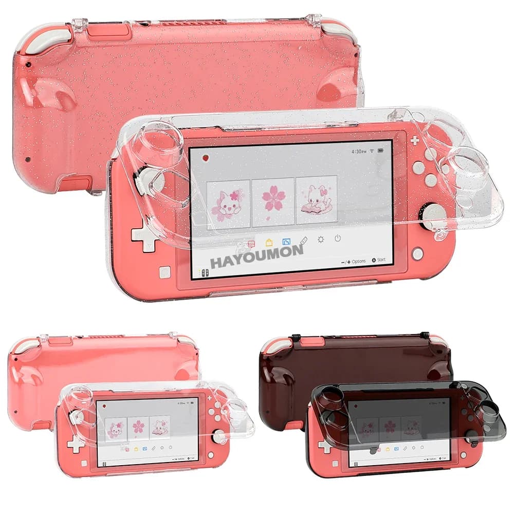Custodia Protettiva Rigida per Console di Gioco Switch Lite, Cover Trasparente Anti-Graffio, Guscio in Cristallo, Accessori per Impugnatura