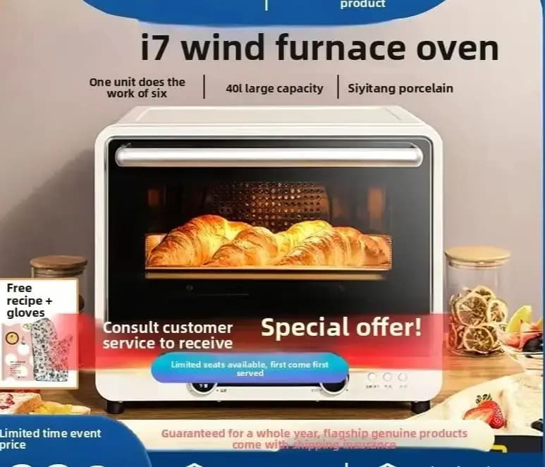 Electric Oven 40 Liters of Great Chinese Brand, for Cooking, Air Friction and Fermentation