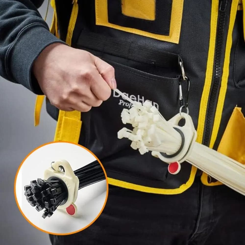 New Plastic Cable Tie Organizer Portable Fluorescent Cable Tie Storage Tool Stable Storage Cable Tie Holder