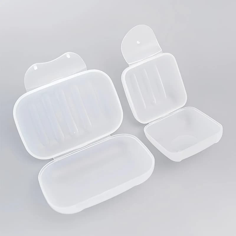 Portasapone portatile da 1 pezzo per viaggi e viaggi d'affari, scatola per sapone impermeabile sigillata, scatola per sapone in plastica trasparente con coperchio