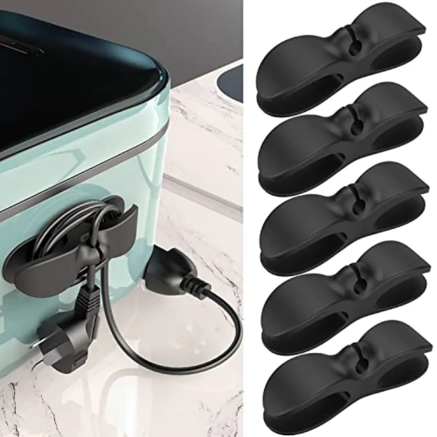 Cord Organizer for Appliances, 5 Pack Upgraded Cord Holder Cord Winder Stick Firmly on Kitchen Mixer, Blender, Coffee Maker, Pr