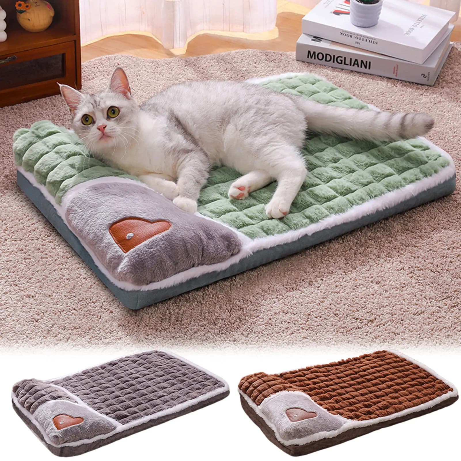 Letto per cani invernale caldo e addensato Tappetino per animali calmante Divano per animali domestici ultra morbido per dormire Lavabile Tappetino per animali domestici Regalo pensativo per cani e gatti