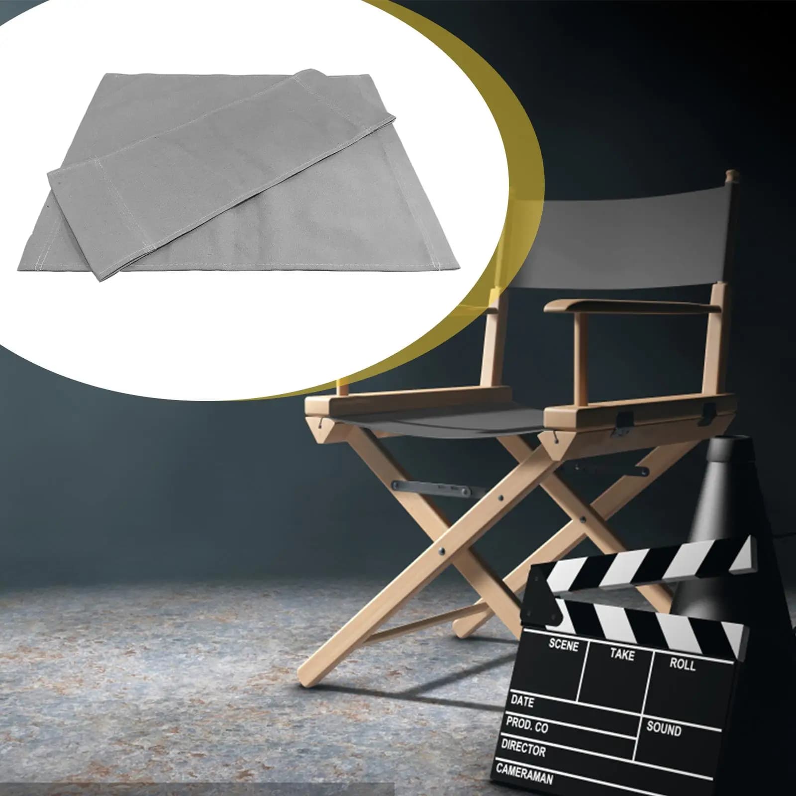 Canvas Seat Cover for Folding Stool Chair Cushion Large Chair Cover with Backrest for Outdoor Use