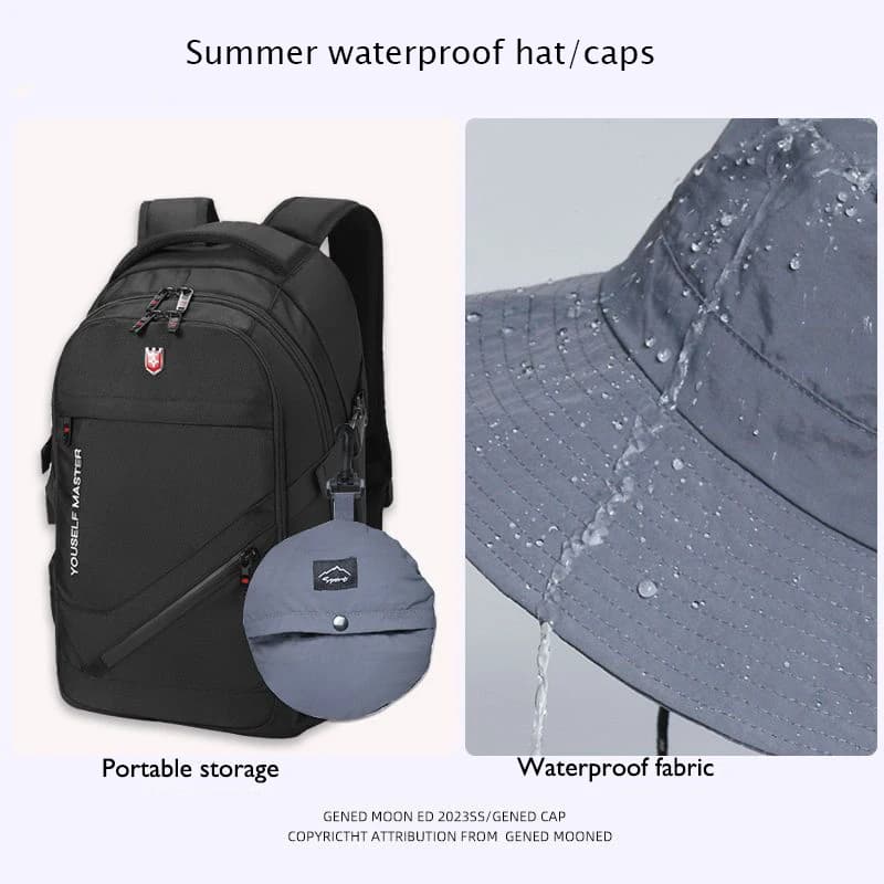 Cappello da pescatore estivo impermeabile da uomo, cappello da pesca pieghevole da donna, protezione solare e resistente ai raggi UV
