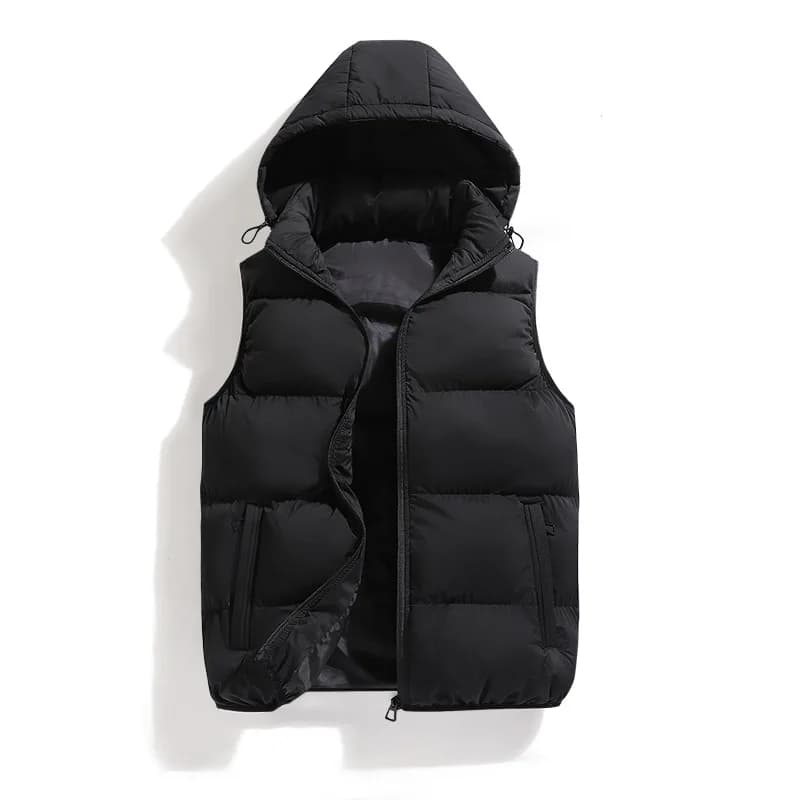 Gilet da uomo autunno inverno giacca gilet senza maniche caldo impermeabile giacca da uomo moda gilet casual con cappuccio gilet addensato da uomo