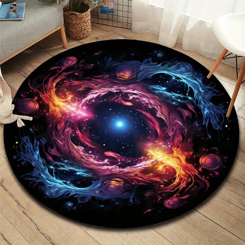 Galaxia Nebulosa Rolling Mat, Spatial Theme Flannel Mat, Bedroom Mat, Star Night Decoration, for Meditation and Yoga