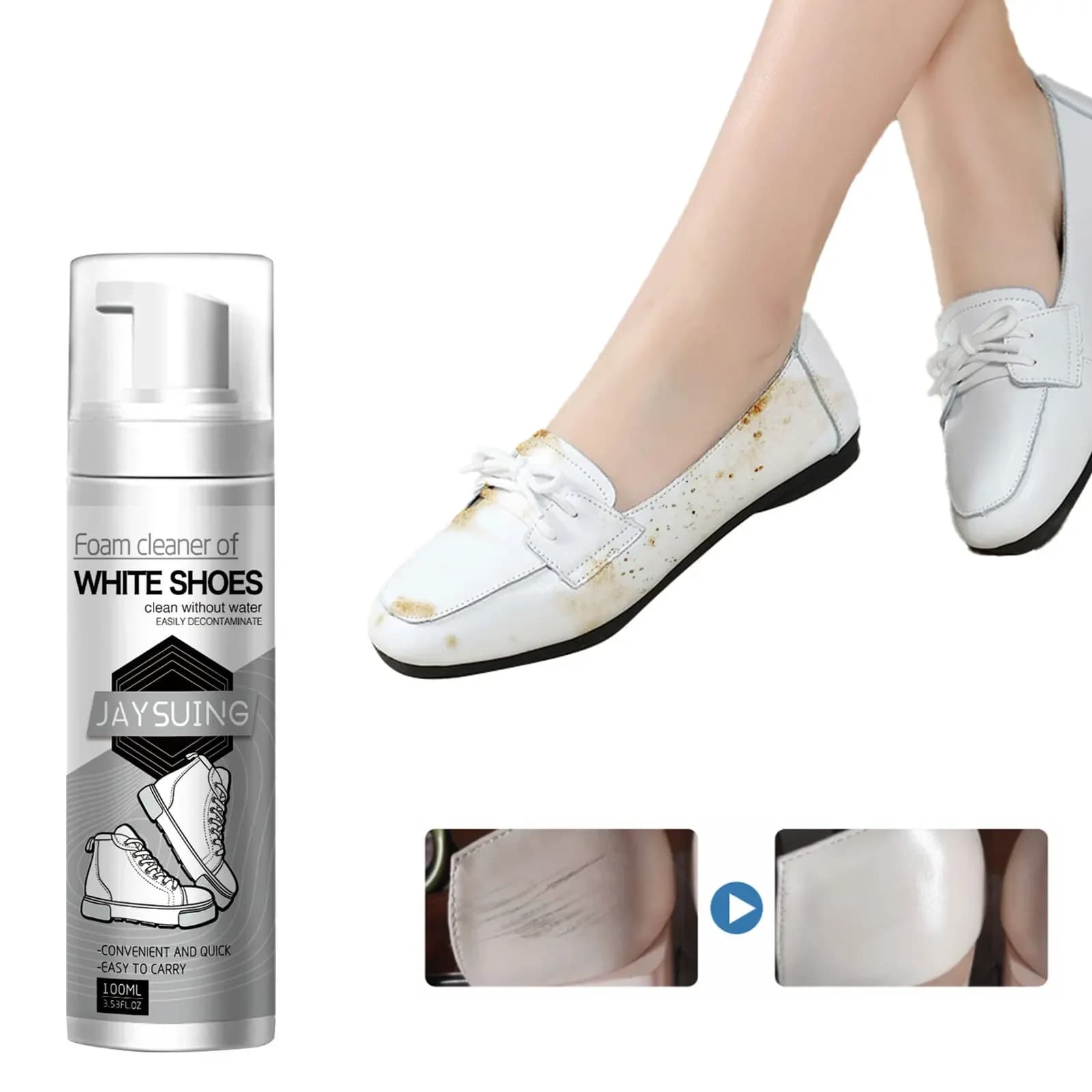 Detergente per scarpe bianche smacchiatore Sneaker scarpa in pelle Casual strumento per la pulizia dello smalto rinfrescato decontaminazione spazzola per scarpe sbiancante