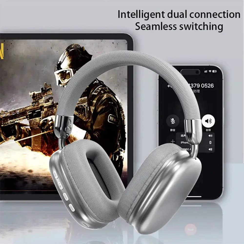 Nuovi Arrivi: Cuffie Bluetooth Wireless Over-Ear con Cancellazione del Rumore, Audio Hi-Fi Stereo, Bassi Profondi, Pieghevoli, Microfono Integrato, per Gaming, Musica, Sport, Viaggi, con Cuscinetti Comodi