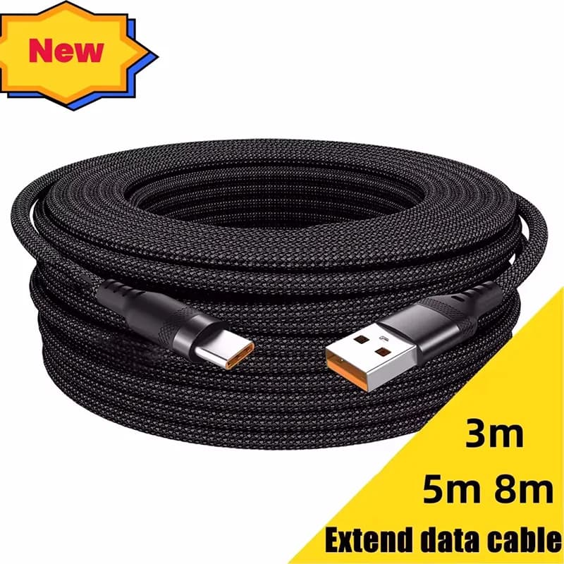 Cavo USB universale tipo C 5A Cavo di ricarica super veloce 1m 2m3m 5m 8m Estendi cavo dati per iPhone 15 Samsung Huawei Xiaomi PS4/5