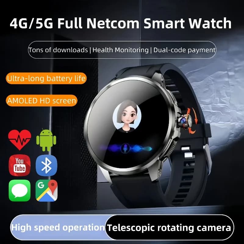 New H99 SmartWatch SIM Insert Model AMOLED Spherical Screen 1.95 inch HD Memory 128G Video Chat Global Calls Men's Watch