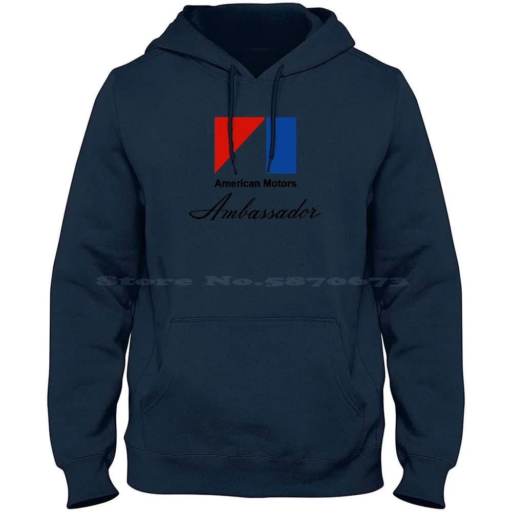 American Motors Ambassador 100% puro cotone felpa con cappuccio Tshirt Javelin Motors Ambassador Retro Rambler Metropolitan Matador