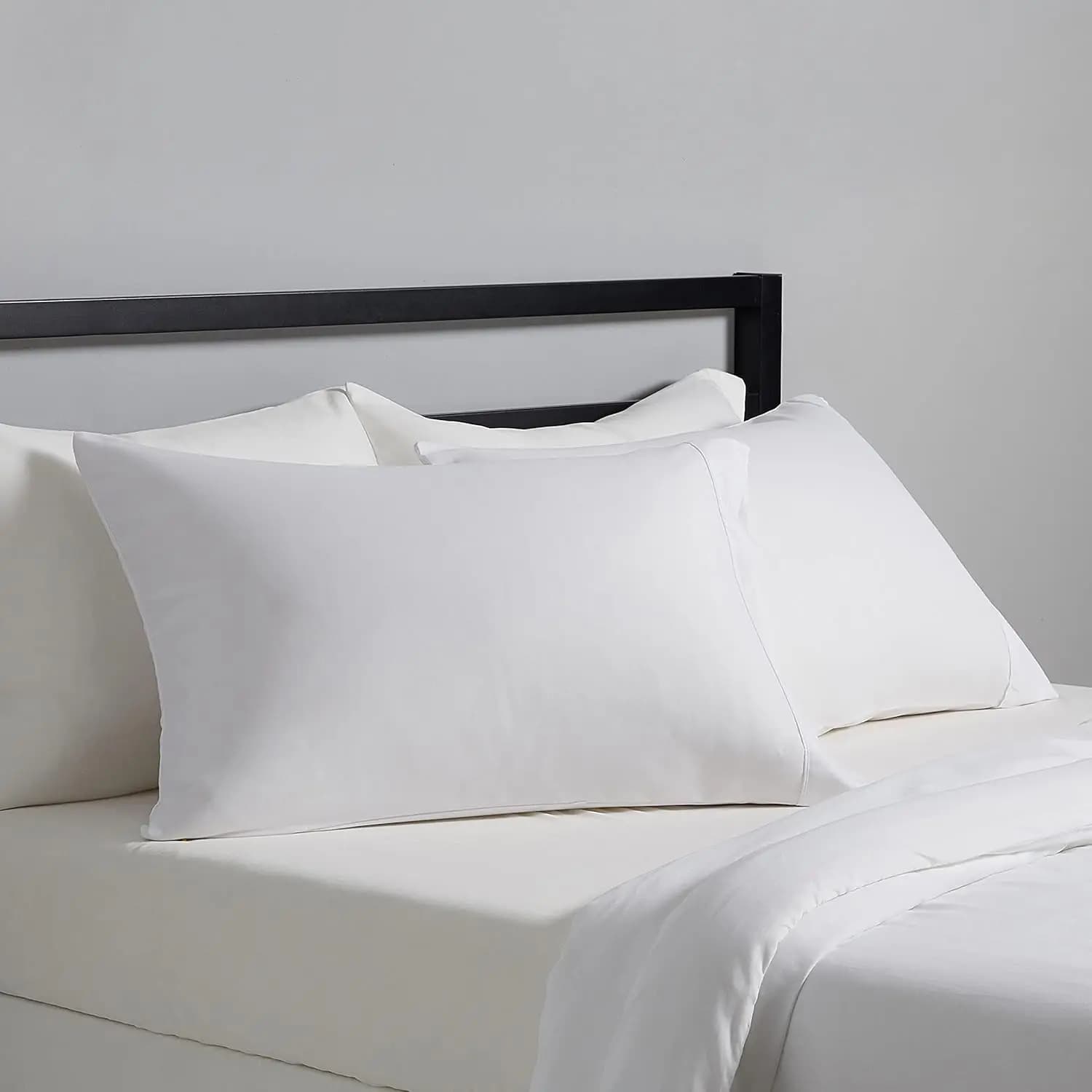 Set of 2 Faithful Standard in Microfiber Soft, Easy to Clean, White, 30x20 Inches