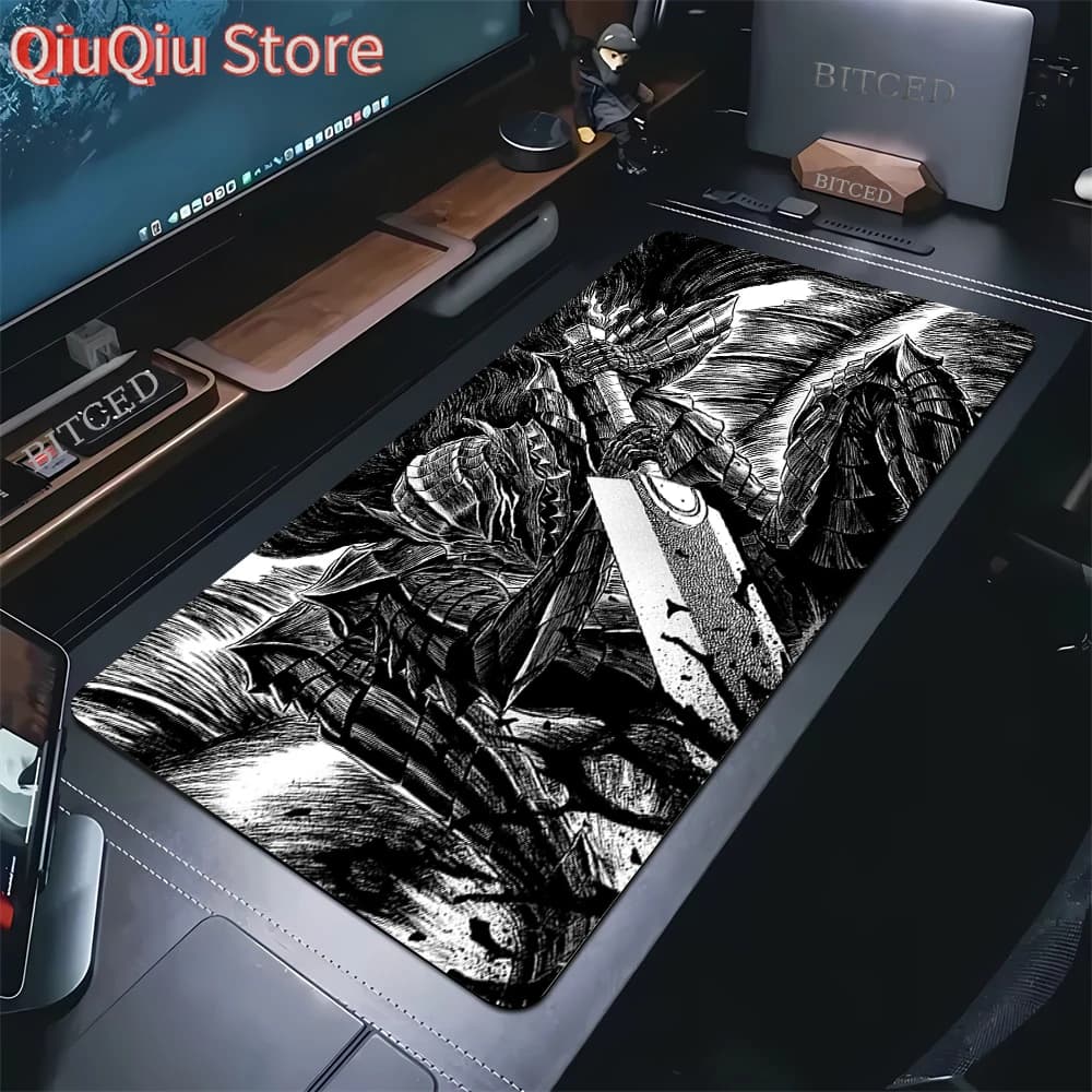 Berserk Guts Laptop Padmouse Speed Deskmat Tappetino per mouse da gioco Accessori per computer Tastiera grande Guts spada nel berserk Tappetino per mouse