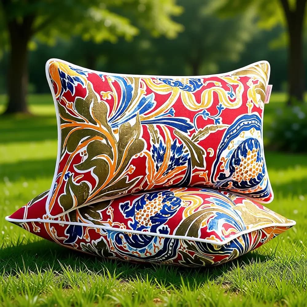 Set di 2 Cuscini Lombari da Esterno con Imbottitura in Cotone PP per Arredamento da Giardino, Cuscini Decorativi 12x20 Pollici