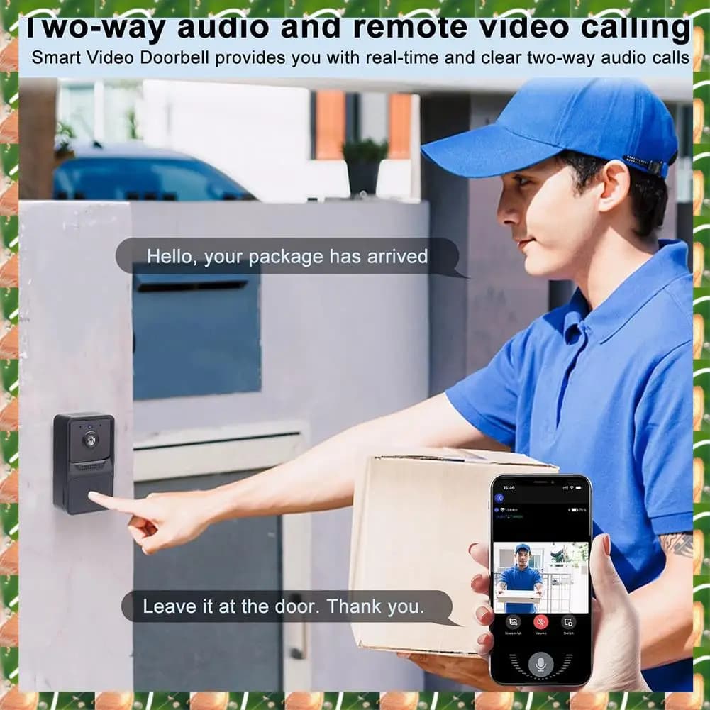 Campanello video JAJA Campanello wireless con archiviazione cloud, monitoraggio audio bidirezionale in tempo reale