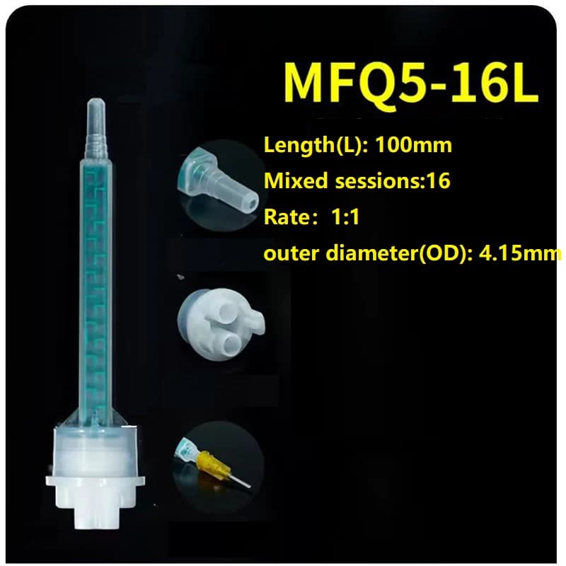 MFQX05-16L 1:1 miscelatore statico in plastica ugello di miscelazione miscelatore di colla adesiva in plastica miscelatore statico per applicazione in polvere