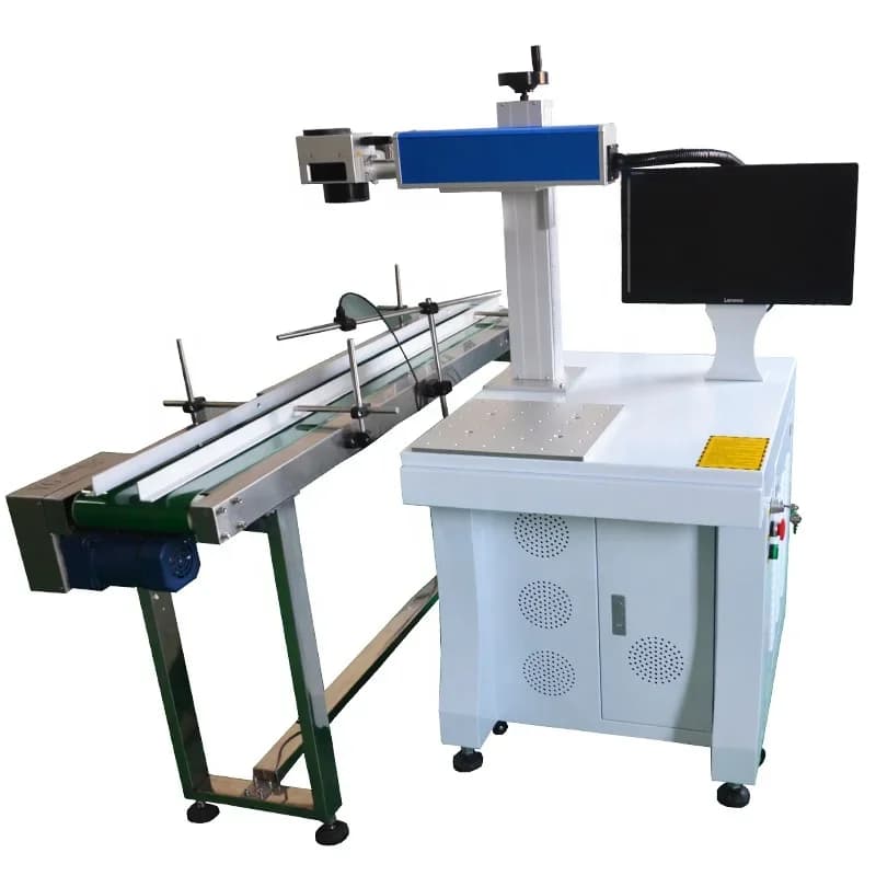 2026 Fiber Laser Marking Machine With Conveyor Belt 20W 30W 50W 100W for Mass Production