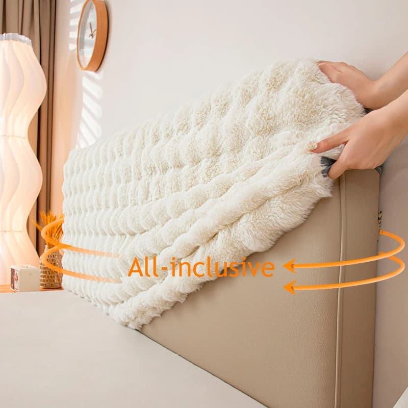 Bed headboard with rabbit for Queen King Full Cal King, plush bed head cover, soft dust cover for bedroom Dec