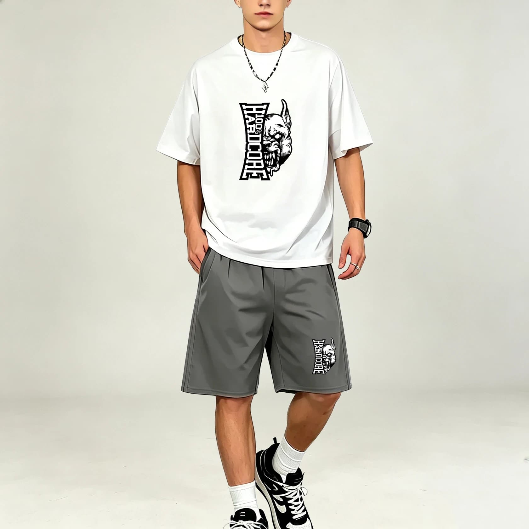Summer Men T-Shirts Sets Quick Dry Breathable TShirts Set Short Sleeve Top Pocket Sport Shorts Sport Suit For Walking Daily Wear