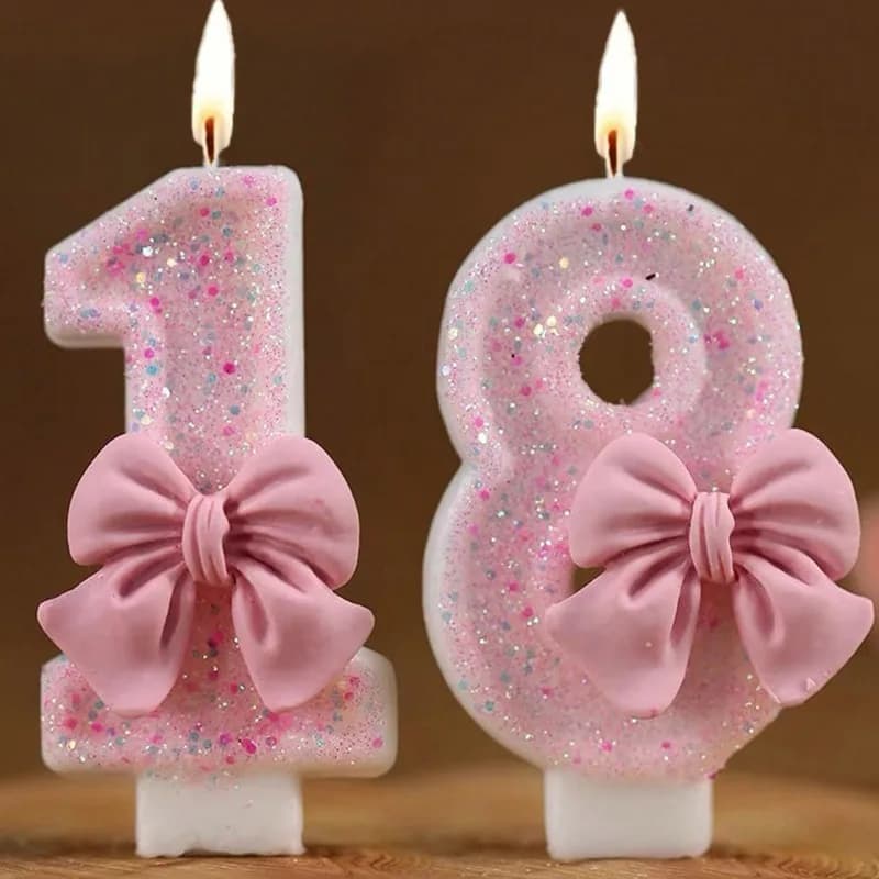 1pc Pink Butterfly Shaped Rhinestone 3D Number 0-9 Birthday Anniversary Milestone Event Party Cake Candle Birthday Decoration