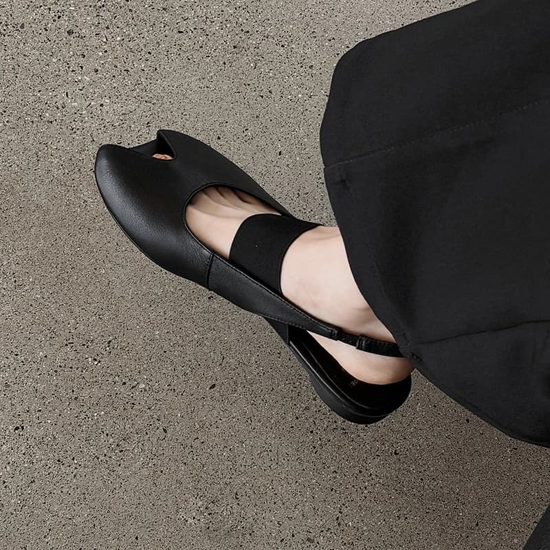 2026 New Genuine Leather Shoes Women Low Heel Sandals Peep Toe Flat Sandals Red Black Summer Party Dress Shoes Size 34-41