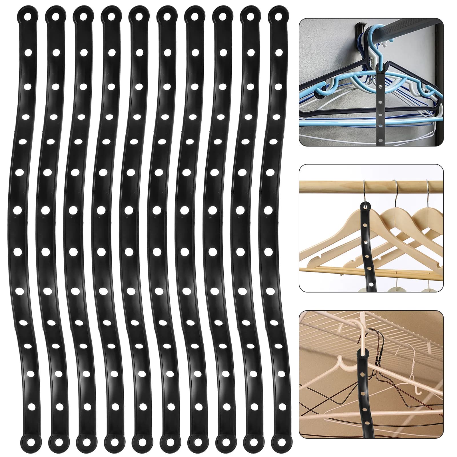20Pcs Clothes Hanger Strips Closet Supplies Space Saving Hanger Connector for Dormitory Family Wardrobe Organization Storage