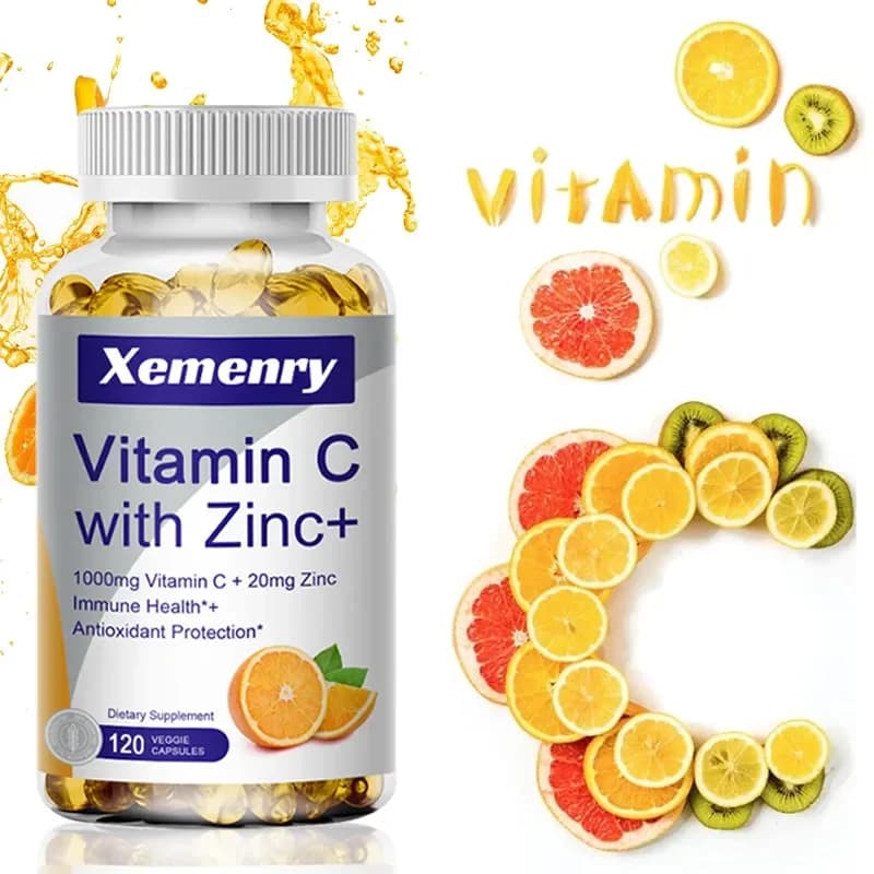 Vitamin C with Zinc - Vitamin supplement to support immune health, increase cell energy and antioxidant protection