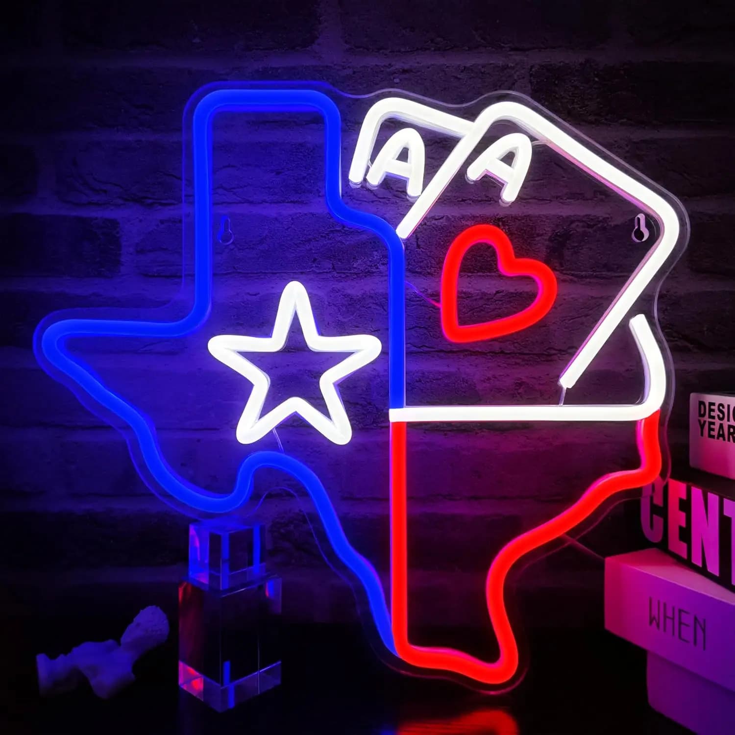 Insegna al Neon Poker USB LED per Sala Giochi, Sala Poker, Man Cave, Club, Pub, Bistrot, Bar di Casa, Feste, Camera da Letto, Decorazione Murale