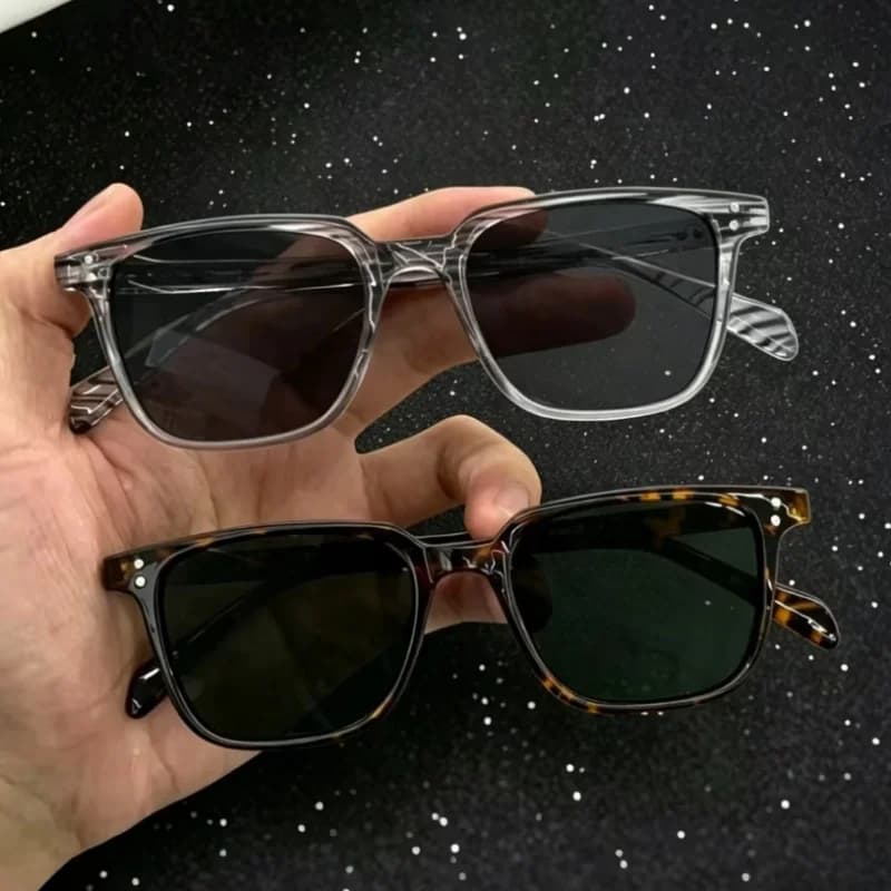 Leopard Dark Green Square Sunglasses Man Shades Male Sun Glasses Brand Designer Travel Vintage