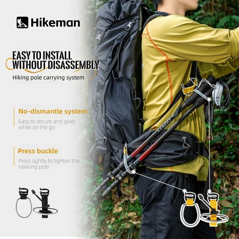 Hiking Pole Fixing Strap Backpack Accessory Easy Elastic Loop Quick Install No Disassembly Outdoor Camping Trekking Pole Holder