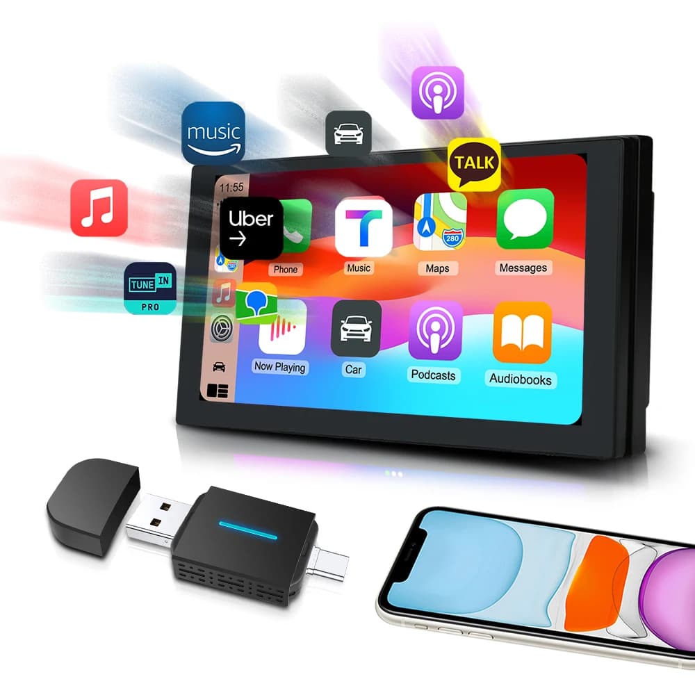 Android Car Wireless Carplay Type-c USB Bluetooth Wifi Plug and Play 2In1 Dongle For Chevrolet Citroen Buick Cadillac Chery VW