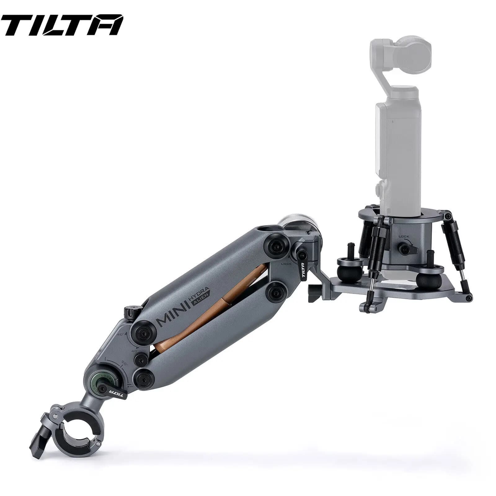Tilta Hydra Alien Mini Bike Kit Shock Absorbing Arm Video Vibration Depreciation Head for DJI Action 3/4 Pocket 3 Insta360 X4 X3