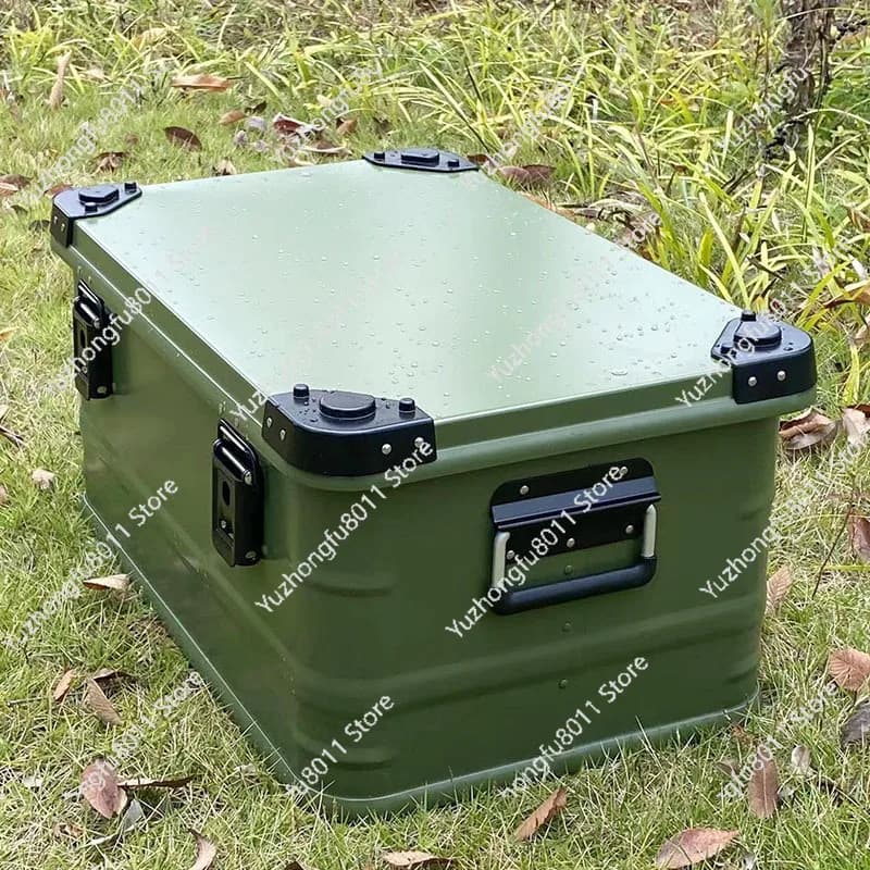 Aluminium Storage Trunk Large Capacity Portable Car & Outdoor Camping Gear Organizer for Road Trip RV