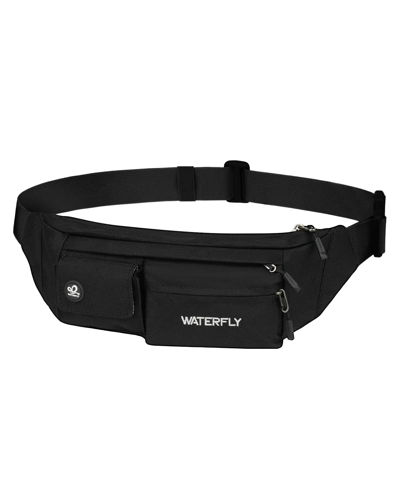 WATERFLY 5 Pocket Slim Lightweight Fanny Pack - Water Resistant Crossbody Waist Hip Bag Chest Pouch for Women Men, Fit All Phone