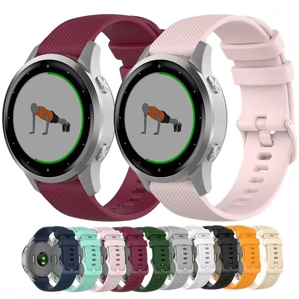 Cinturino in silicone da 20 mm per Garmin Vivoactive 6/5/3, Forerunner 245/645/158/165/55/570-42mm, cinturino sportivo con velcro per Venu/Venu SQ