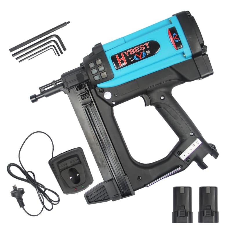 0528NEW Pistola sparachiodi pneumatica Batteria al litio Pistola sparachiodi a gas Cucitrice ad aria in acciaio Utensili pneumatici per telaio e bagagliaio