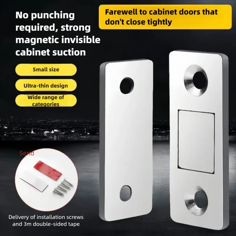 Chiusure Magnetiche Ultra Sottili per Armadi da Cucina - Magneti Adesivi Forti per Cassetti, Blocco Invisibile per Porte