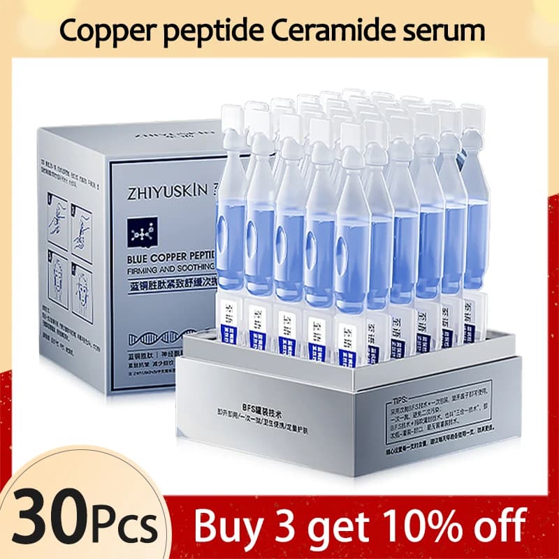 Blue Copper Peptide Tight Lifting Serum astaxantina Anti-Aging rughe Essence Nicotinamide Ceramide prodotti coreani per la cura della pelle 30-90pcs Acido ialuronico idrata, sbianca, illumina e schiarisce le macchie