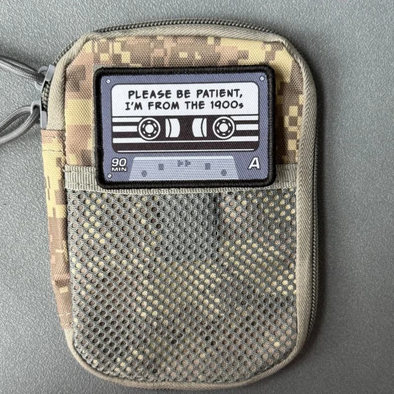 Please Be Patient I'm From The 1900s Cassette Tape Patch Badge Printing Hook and Loop Backpack Clothing Stickers Armbands