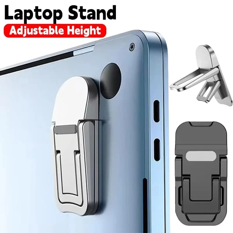 Supporto per Laptop Regolabile e Pieghevole, Ultra-sottile, Gambe Mini Invisibili, Staffa di Raffreddamento Retrattile, Supporto per Notebook ad Altezza Regolabile