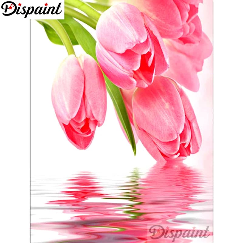 Dispaint Pieno Quadrato/Rotondo Trapano 5D Pittura Diamante FAI DA TE "Fiore Rosa" Ricamo Punto Croce 3D Complementi Arredo Casa A10486