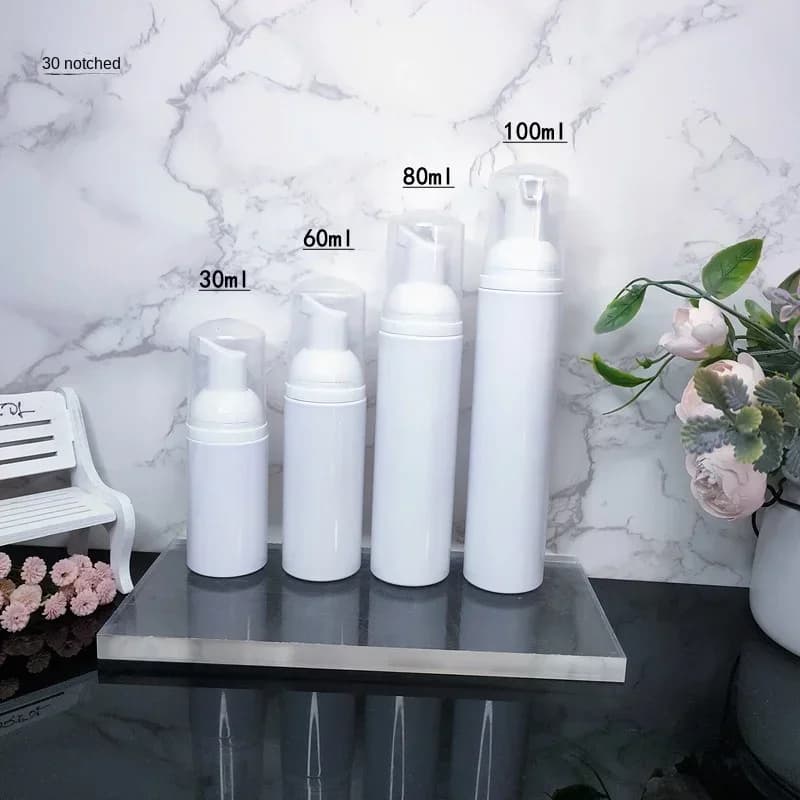10/30/50PCS White Foam Pump Cleansing Mascara Bottle Sapone Dispenser Plastic Bubble 30ml 60ml Vacuum Face Detergent Eyelash