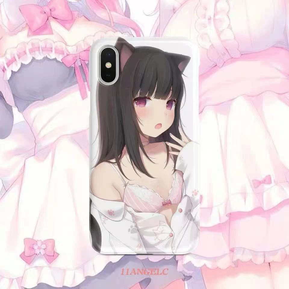 Cute comic kitten girl Soft Case protection For iPhone 11 12 13 14 15 16 17 Pro Max XR XS 8 7 Plus X SE Coque