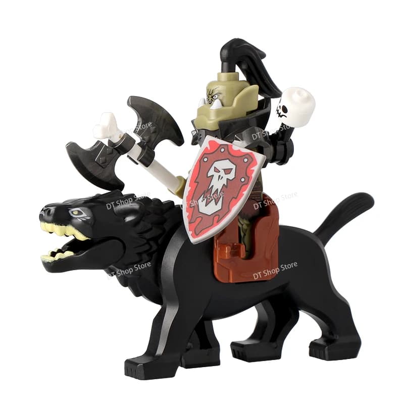 Scheletro Soldato Castello medievale Cavaliere Guerrieri Blocchi di costruzione Orchi forti Collezione di figure Giocattoli per regali per bambini