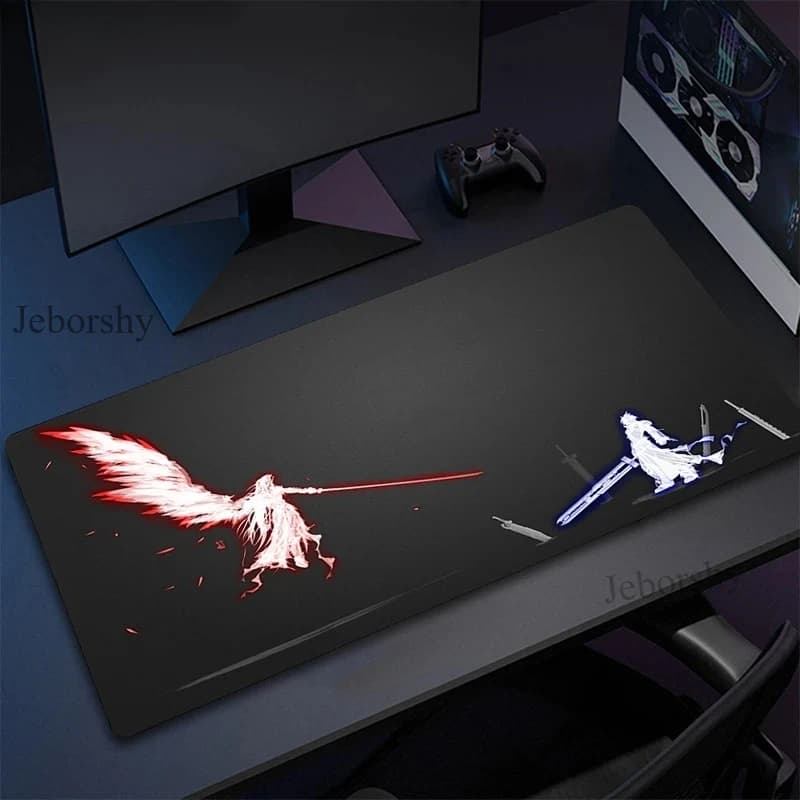 Tappetino da scrivania Dark Fantasy impermeabile e anti-sfilacciamento, tappetino per mouse grande ed esteso per PC/laptop, gaming e ufficio, design Spadaccino Rosso e Bianco